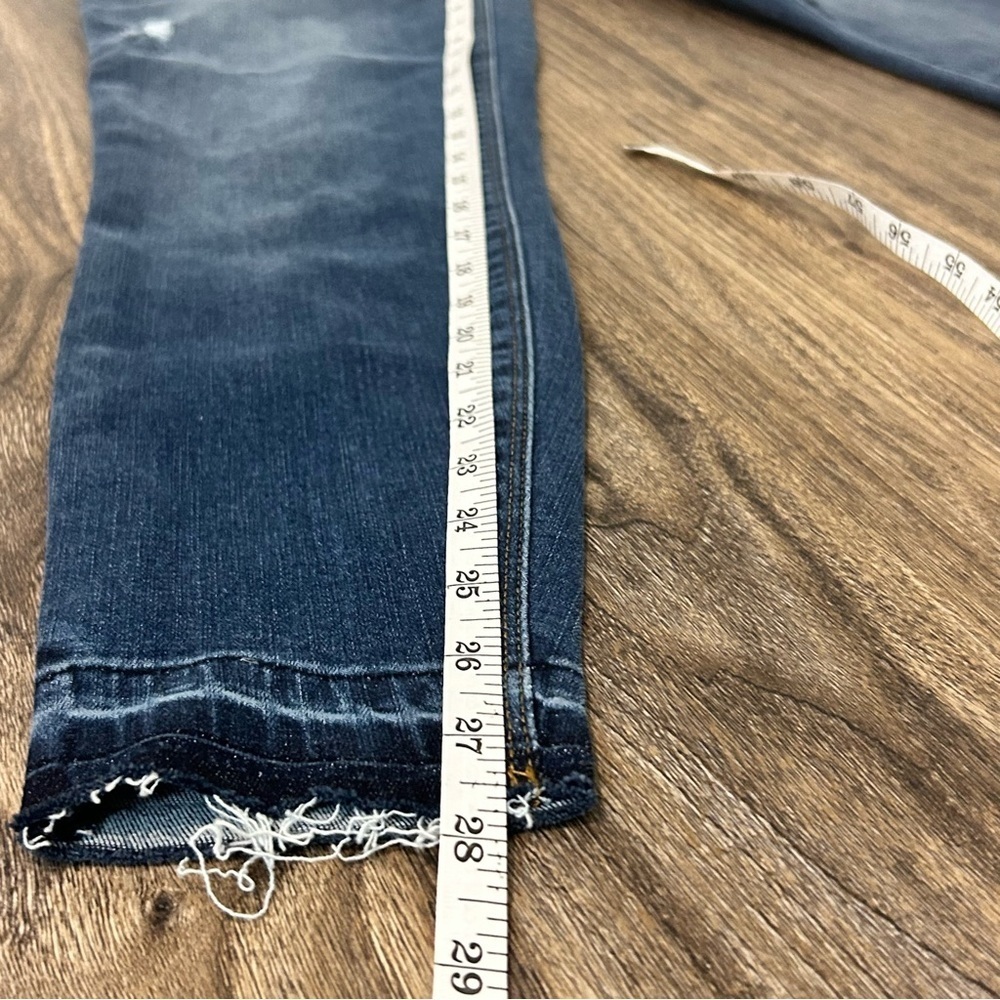 SPANX Medium Wash Distressed Pull-On Raw Hem Denim Leggings - Picture 13 of 14